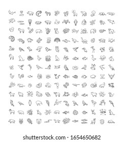 Line animals consepts, Icons set