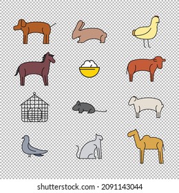 Line animals logo icon design