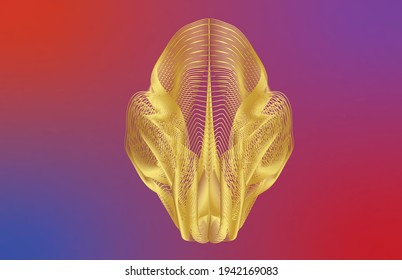 line animalSkullBackground Gold bird nature