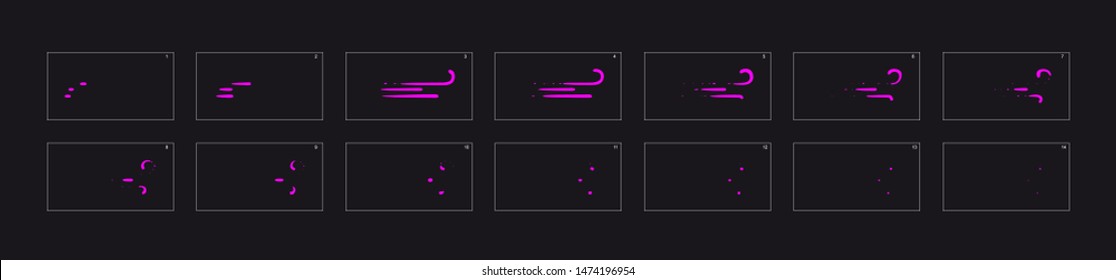 Line Animation Effect. Line Explosion Animation Sprite Sheet For Game, Cartoon Or Animation
