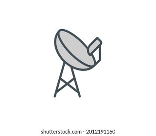 Line Antenna Symbol einzeln auf weißem Hintergrund. Umrisssymbol für Webdesign, mobile Applikation, i. Elektronik-Piktogramm. Vektorgrafik, redaktionelle с k. 