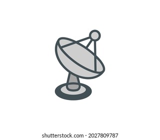 Line Antenna icon isolated on white background. Outline symbol for website design, mobile application, ui. Electronics pictogram. Vector illustration, editorial stroсk. 