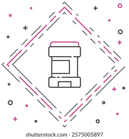 Line Antiperspirant deodorant roll icon isolated on white background. Cosmetic for body hygiene. Colorful outline concept. Vector