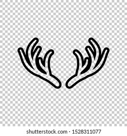 line antlers icon vector isolated on transparent background