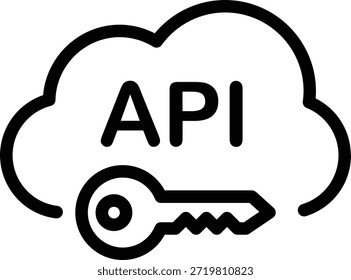 Ilustración de la clave de la API de línea para un acceso y autenticación en línea seguros.