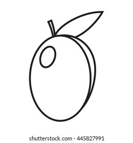 Line apricot icon for web and mobile. Isolated minimalistic flat design apricot on the white background. Vector illustration