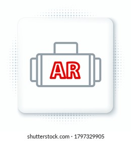 Line Ar, icono de realidad aumentada aislado en fondo blanco. Concepto de esquema colorido. Vector