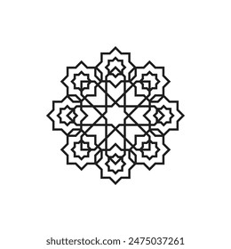 Line Arabesque Ornamental Vector Illustration
