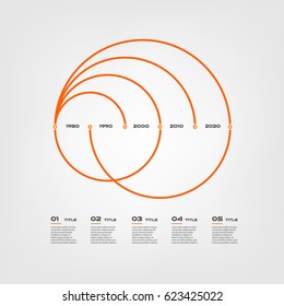 Line arc chart steps infographics - can illustrate a strategy, workflow or team work, vector flat color, business template for presentation. Can be used for diagram, banner, web design