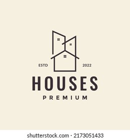 line architect storey house logo design vector graphic symbol icon illustration creative idea