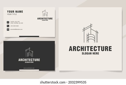 Line Architecture Logo Template On Monogram Stock Vector (Royalty Free ...