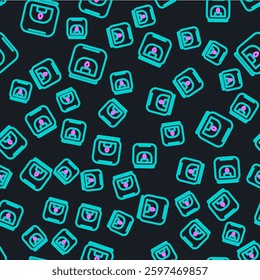 Line Aroma lamp icon isolated seamless pattern on black background.  Vector Illustration