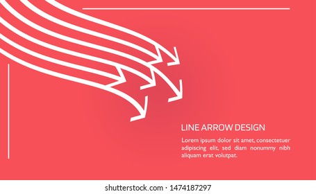 line arrow design concept. simple, minimalist and colorful background with arrow flowing. vector illustration. eps10