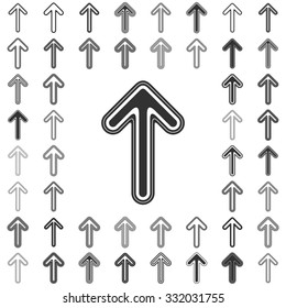 Line arrow icon design set