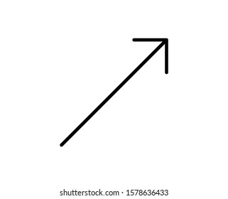 Line Arrow icon isolated on white background. Outline symbol for website design, mobile application, ui. Arrow pictogram. Vector illustration, editorial stroke. Eps10