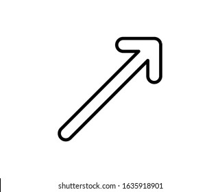 Line Arrow icon isolated on white background. Outline symbol for website design, mobile application, ui. Arrow pictogram. Vector illustration, editorial stroke. Eps10