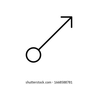 Line Arrow icon isolated on white background. Outline symbol for website design, mobile application, ui. Arrow pictogram. Vector illustration, editorial stroke. Eps10