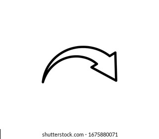 Line Arrow icon isolated on white background. Outline symbol for website design, mobile application, ui. Arrow pictogram. Vector illustration, editorial stroke. Eps10