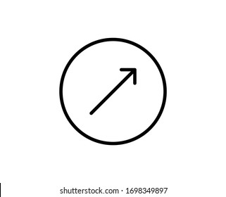 Line Arrow icon isolated on white background. Outline symbol for website design, mobile application, ui. Arrow pictogram. Vector illustration, editorial stroke. Eps10