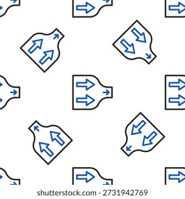 Line Arrow icon isolated seamless pattern on white background. Direction Arrowhead symbol. Navigation pointer sign. Colorful outline concept. Vector
