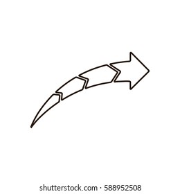 line arrow icon on white background
