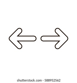 line arrow icon on white background