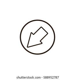 line arrow icon on white background