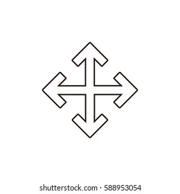line arrow icon on white background