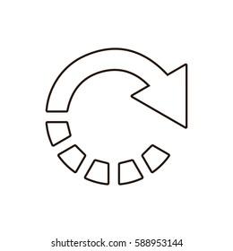 line arrow icon on white background