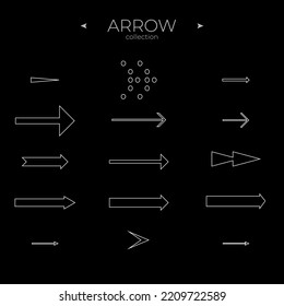 Line Arrow icon set. Line icons collection. Thin line style. For Web Graphics. Vector illustration