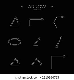 Line Arrow icon set. Linear Arrow icons set. Thin line style. To use in web and mobile UI. Vector illustration