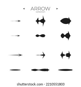 Line Arrow icon set. Smooth arrow symbol collection. Arrow basic UI elements. To use in web and mobile UI. Vector