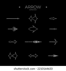 Line Arrow icon set. Universal Arrow icon. Arrow basic UI elements. For Apps. Vector illustration