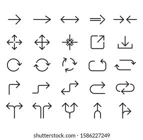 Line Arrow icon set. Vector illustration, flat design