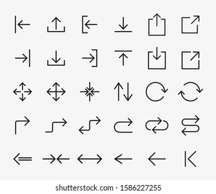 Line Arrow icon set. Vector illustration, flat design