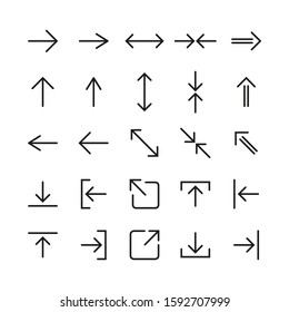 Line Arrow icon set. Vector illustration, flat design
