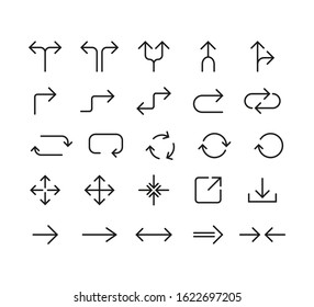 Line Arrow icon set. Vector illustration, flat design