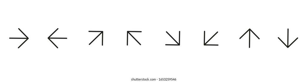 Line Arrow icon set Vector illustration.
