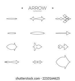 Line Arrow icon set. Arrow vector icon set. Modern vector symbols. For Apps. Editable vector stroke