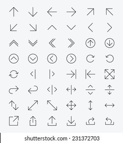 Line Arrow Icon Set | Vector