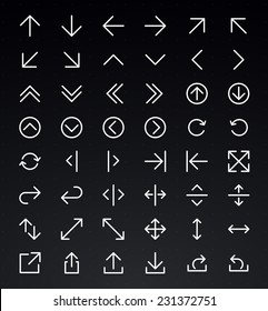 Line Arrow icon set | Vector