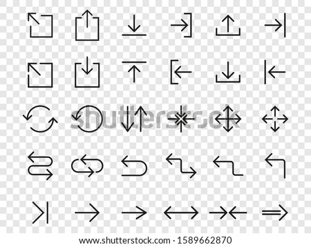 Line Arrow icon set. Vector illustration, flat design