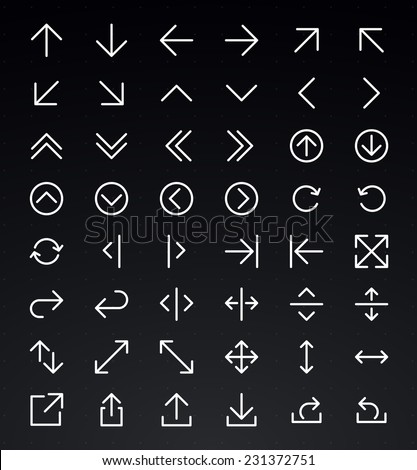 Line Arrow icon set | Vector