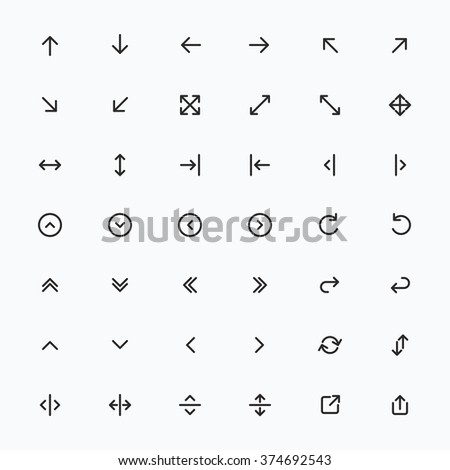 Line Arrow icon set | Vector