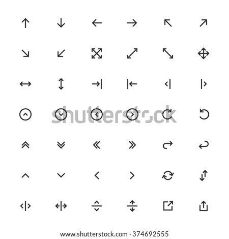 Line Arrow icon set | Vector