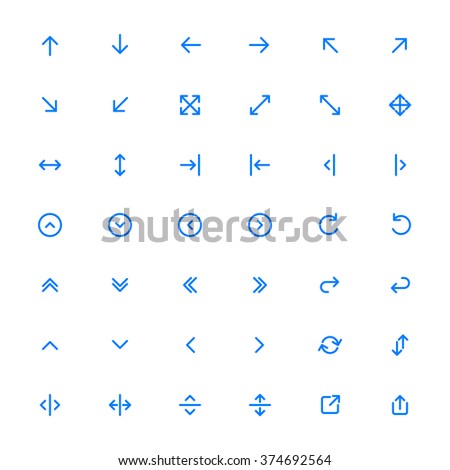 Line Arrow icon set | Vector