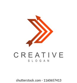line arrow logo template, arrow symbol