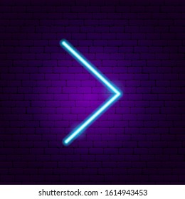 Line Arrow Neon Sign. Vector Illustration of Direction Promotion.