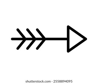 line arrow pointing to the right isolated vector icon