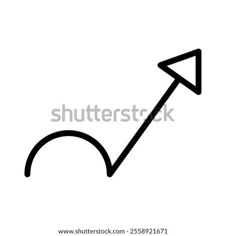 line arrow pointing to the right isolated vector icon